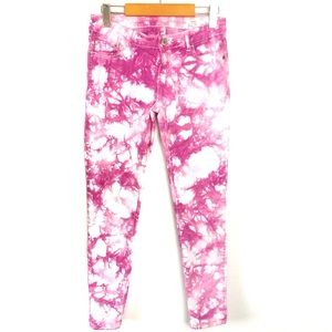 Buffalo Jilian Low Rise Skinny Jeans Tie Dye Pink